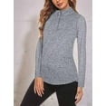 thumbnail image 2 of Women'S 1/4 Zip UPF 50+ Sun Protection Pullover Long Sleeve Quick Dry Workout Hiking Athletic Shirts Light Gray XL, 2 of 6