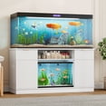 thumbnail image 2 of ANPOO Fluted 75-120 Gallon Fish Tank Stand with Power Outlet, 59.1" Aquarium Stand with 2 Drawers and 2 Storage Door, Heavy Duty Tank Stand for 2 Fish Tank & Reptile Terrarium, 1000lbs Capacity, 2 of 9