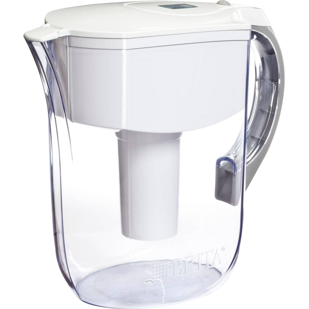 Brita Large 10 Cup Grand Water Pitcher with Filter BPA Free White