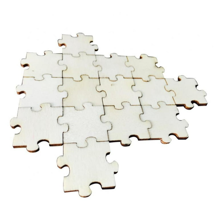 100 Piece Blank Puzzle Pieces for Crafts, Freeform Blank Wooden Puzzle  Pieces for Arts & DIY, Each Piece is 1.8x1.3 Inches with Round Traditional  Knob