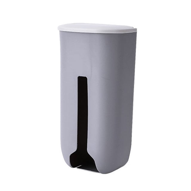 Wall-Mounted Plastic Bag Dispenser, No-Drill Kitchen Organizer for Recycling Grocery Bags, Compact Design