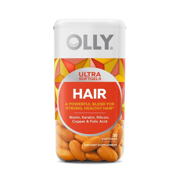 OLLY Hair Ultra Softgels, Supports Healthy Hair Growth, Stronger and
