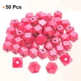 thumbnail image 3 of Uxcell 50 piezas de cuentas de madera geométricas de 20 mm en rosa, cuentas sueltas con agujero grande de 4 mm para hacer joyas, collares y pulseras., 3 of 7