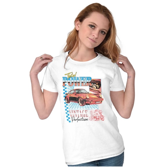 Total Power Vintage Muscle Car Engine Womens Slim Fit Graphic Tee Brisco Brands S