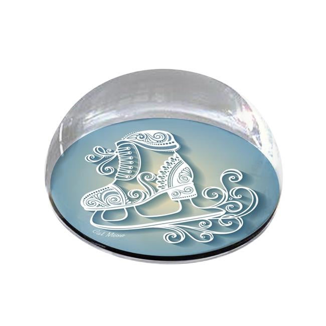 Ike & Zelda Ornate-IceSkateMag Ornate Iceskate Design on 2 in. K9 Quality Optical Grade Crystal Magnet by Ike & Zelda