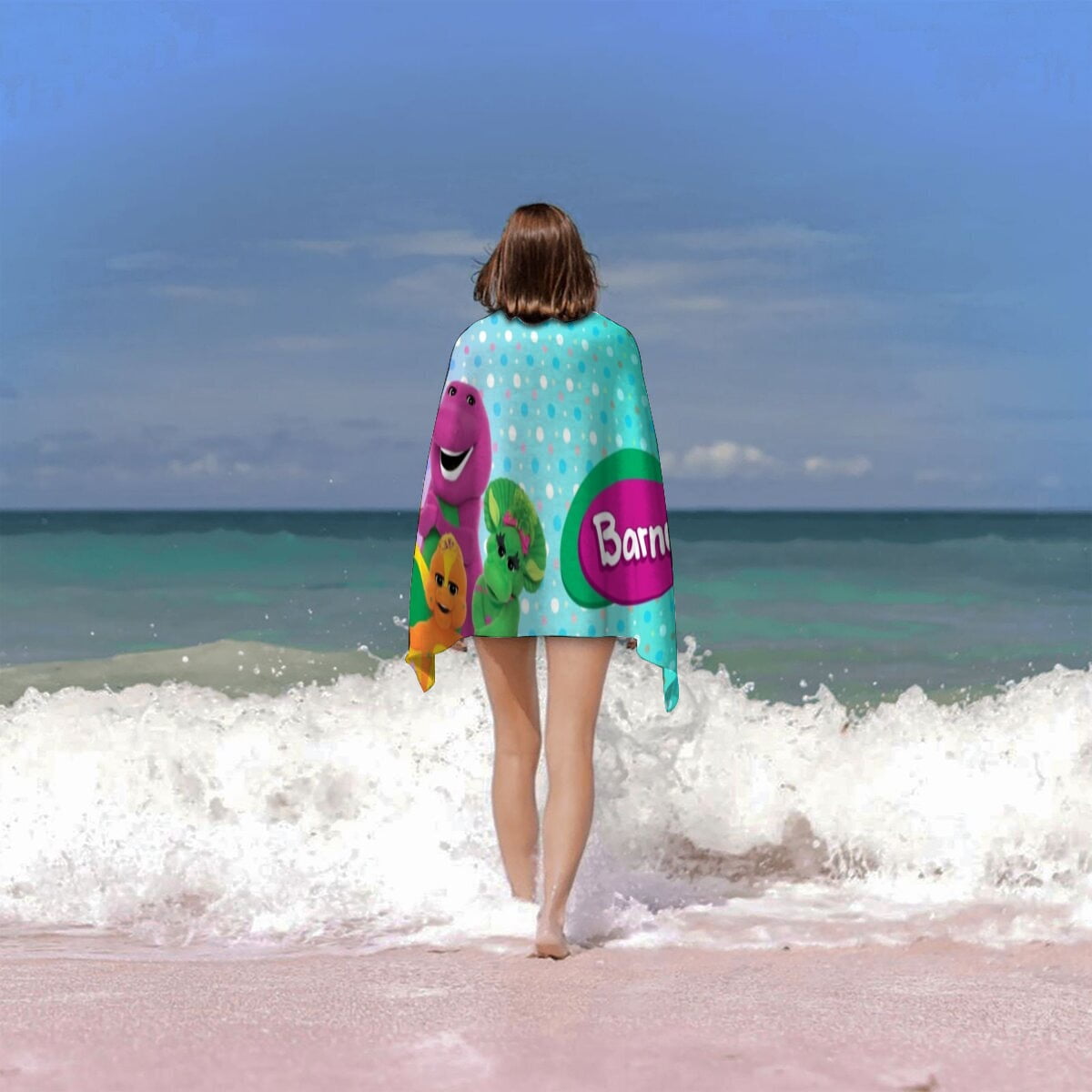 Barney & Friends Gifts Beach Towel for Women Girl Birthday Inspired Fan Bath Outdoor Music Lover