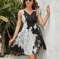 thumbnail image 3 of Cow Hide Women's Tank Dress V Neck Sleeveless Summer Sundress, 3 of 7