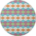 thumbnail image 4 of HomeRoots 679039 8 ft. Blush Green & Teal Geometric Washable Round Area Rug with UV Protection, 4 of 9