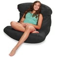 thumbnail image 3 of Posh Creations Laguna Lounger Bean Bag Chair, Kids, 3 ft, Black, 3 of 6