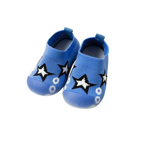 

Ritualay Girls Boys Flats Slip On Floor Sock Shoes Knit Upper Walking Shoe Breathable Comfort Socks Toddler Baby First Walker Blue 6.5C