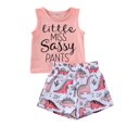 thumbnail image 1 of Little Girls Summer Casual Top with Short 2pcs Clothes Set, 1 of 5