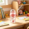 thumbnail image 3 of Cute Whale Tumbler with Straw, Clear PC Water Bottle, Dustproof Lid Cup, Reusable Drinkware for Home Office(Pink), 3 of 5