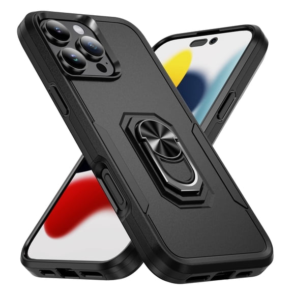 MYKOMI Case Compatible with iPhone 16 Pro Max,iPhone 16 Pro Max 5G Dual Layer Cell Phone Case Waterproof Shockproof with 360° Rotation Ring Kickstand,Support Magnet Car Mount
