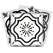 HomeRoots 6" X 6" Shades Of Grey Mosaic Peel And Stick Removable Tiles