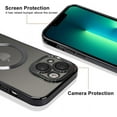 thumbnail image 3 of Phone Case Made for iPhone 13 (6.1 Inch) with Camera Lens Protector (Compatible with MagSafe) Anti-Scratch Shockproof Electroplated Slim Phone Cover for Women Men - Black, 3 of 7