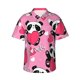 thumbnail image 1 of Fotbe Panda Heart Valentine Pink Camisa Hawaiana para Hombre Unisex – Camisa Casual de Verano con Botones de Manga Corta de Algodón y Lino,3X-Large, 1 of 7