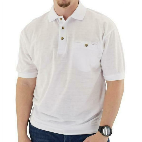 Classics by Palmland White Short Sleeve Banded Bottom Shirt In Big & Tall Sizes