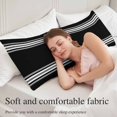 thumbnail image 5 of Black Striped Body Pillow Covers 20"x60", Farmhouse Black White Stripes Soft Brushed Microfiber Breathable Throw Pillow Covers, Decorative Pillowcase with Zipper for Couch Sofa Bedroom Living Room, 5 of 9