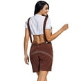 thumbnail image 5 of Hpapadks Women's Pants Oktoberfest Bavarian Style Denim Overalls Lederhosen Shorts Slacks for Women Brown M, 5 of 7