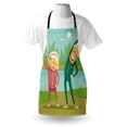 thumbnail image 4 of Grandpa Apron, Grandpa and Grandma Doing Cardio Cartoon Design River Elderly Retirement Activities, Unisex Kitchen Bib with Adjustable Neck for Cooking Gardening, Adult Size, Multicolor, by Ambesonne, 4 of 4