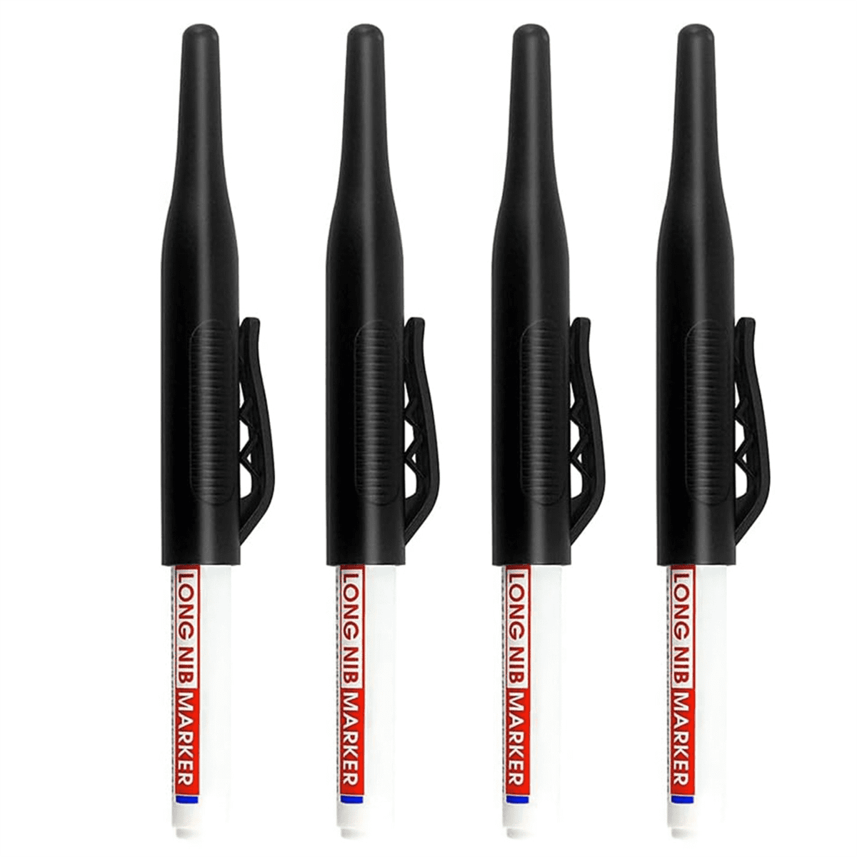 Long- Deep Hole Marker,Metal Markers for Steel Waterproof Construction Markers Long Nose Marker Pens Black