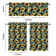 thumbnail image 6 of Bohemian Floral Kitchen Curtains 36 Inch Short - 3 Panel Vintage Farmhouse Set with Wildflowers & Sunshine, Rod Pocket Window Treatment, 6 of 6