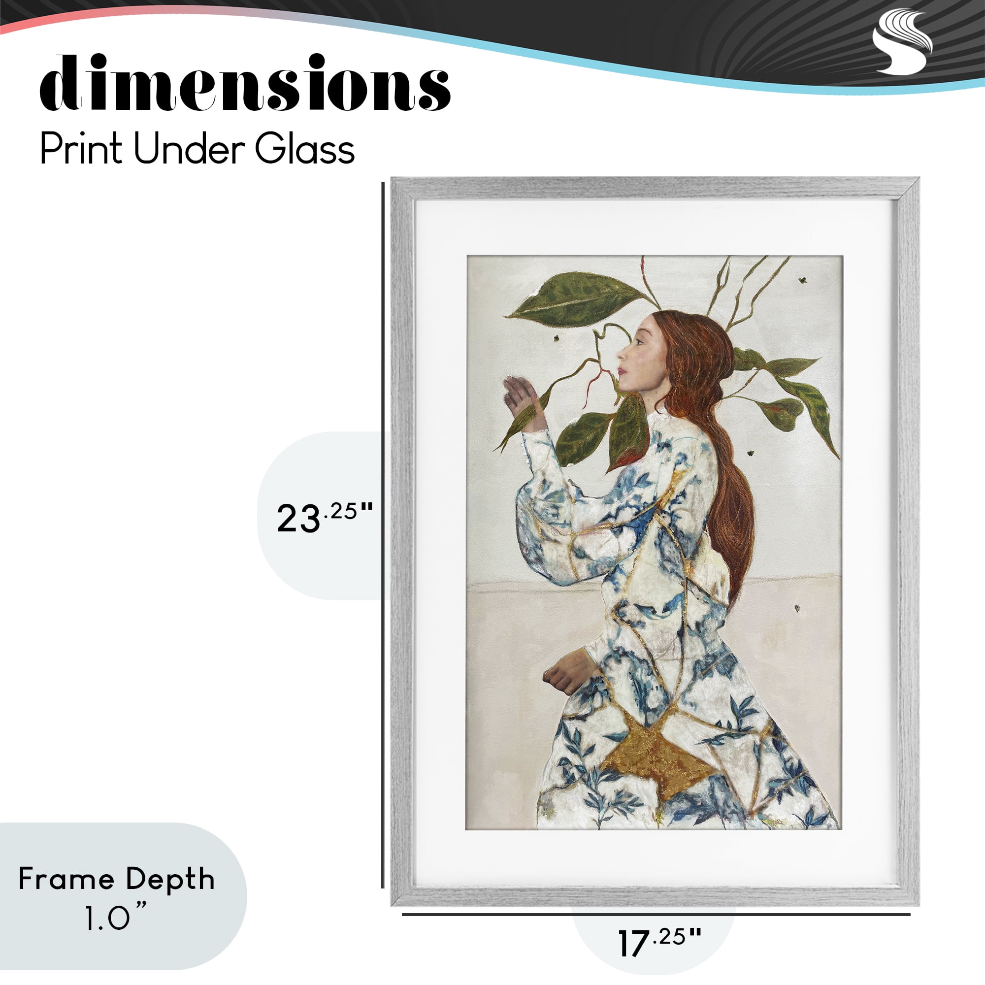 Stupell Industries Le Voyage Fantastique Portrait Gray Framed Print Under Glass, design by Karenina Fabrizzi