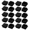 Unique Bargains 20pcs 40mm x 40mm Pipe Tube Insert Chair Leg Cap Black Plastic Tubing Plug
