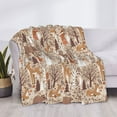 thumbnail image 3 of Disketp Woodland Animals in Neutral Tones Flannel Blankets - Thick and Warm Blanket for Winter, Soft Fuzzy Plush King Blanket for All Seasons-50"x40", 3 of 6