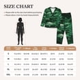 thumbnail image 4 of Salouo Ferns Leave Green Foliage Pattern Women's Pajamas Set Long Sleeve Button Down Sleepwear Soft Pj Lounge Sets for women 2 Piece Pjs Set with Long Pants-Small, 4 of 7