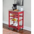 thumbnail image 2 of Linon Corbari 4-Tier Mobile Serving Cart with Stainless Steel Top, 22.75" Length, Red, 2 of 14