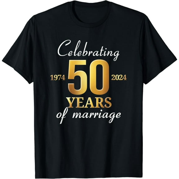 50 Years Of Marriage Est. 1974 2024 50th Wedding Anniversary T-Shirt