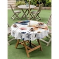 thumbnail image 4 of Outdoor Tablecloth with Umbrella Hole for Patio/Picnic/Party/Camping, Blue Yellow Flowers Waterproof Table Cloth Round Cover Washable, Spring Summer Garden Wildflowers (Dia 60"), 4 of 8