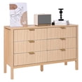 thumbnail image 1 of VEVOR 6 Fluted Drawer Dresser Wooden Chest of Drawers with Sliding & Anti-tip, 1 of 9