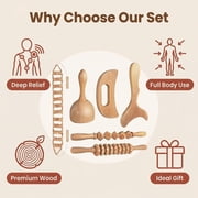 6 in 1 Wood Massage Tool Set, Full Body Sculpting Massager for Lymphatic Care, Body Shaping and Daily Body Care