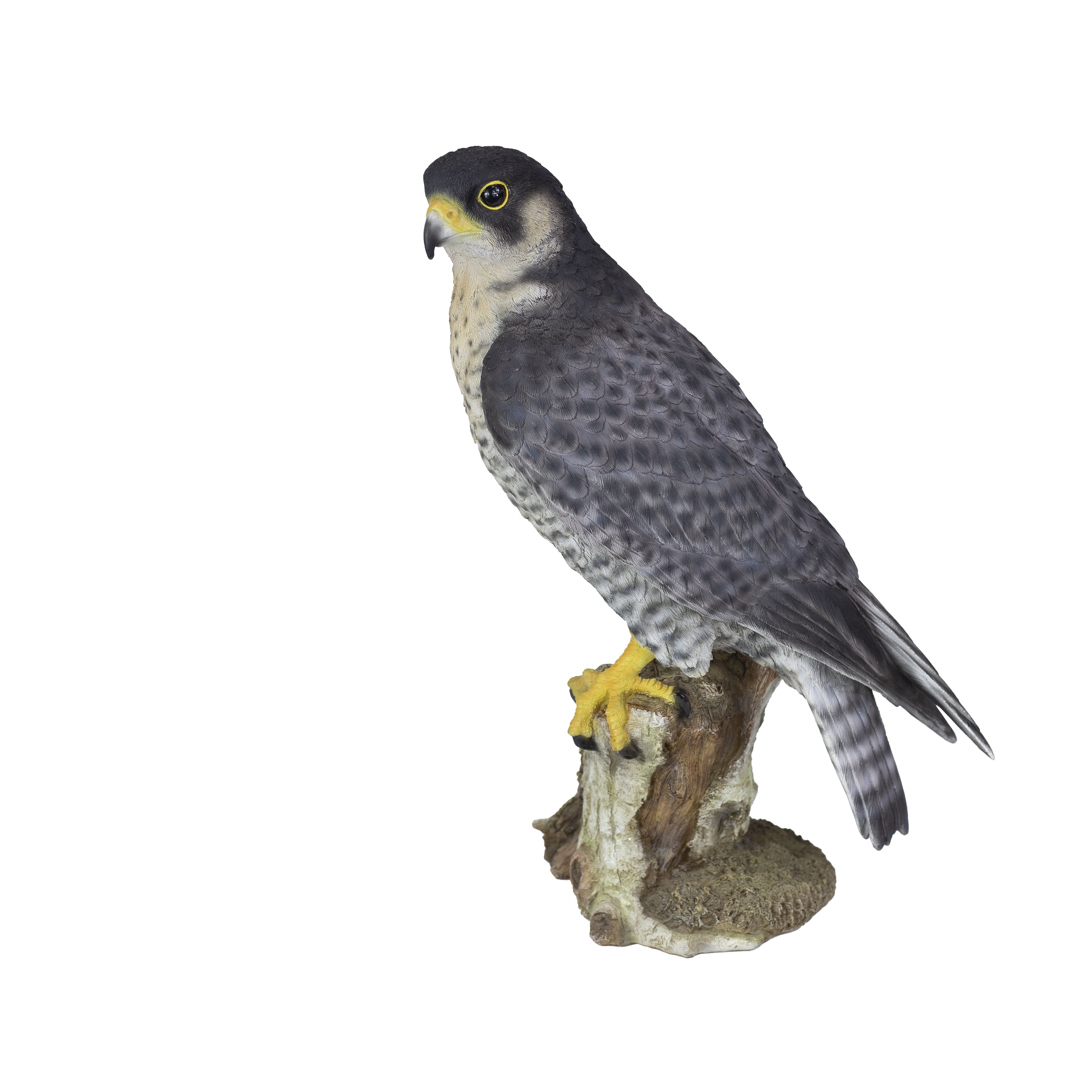 SOREAL Brown Peregrine Falcon on branch | Handcrafted Decorative Bird Statue for Home & Garden | Premium Polyresin, Weather-Resistant Indoor/Outdoor Indoor/Outdoor Decor