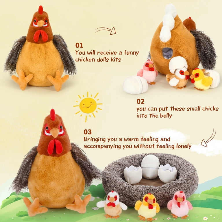 MaoGoLan Chicken Plush Set, 8-Piece with Nest House photo 7