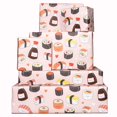 thumbnail image 1 of Papel de regalo ROSA CENTRAL 23 Sushi Faces, 6 hojas, 69 x 48 cm, 1 of 7