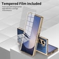 thumbnail image 6 of Dteck Case for Samsung Galaxy Z Fold 5,Luxury Leather Built-in Screen Protector Case Shockproof Electroplated Hard PC Bumper Cover for Galaxy Z Fold 5 5G,Blue, 6 of 12