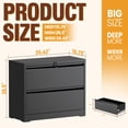 thumbnail image 2 of Lateral File Cabinet with Lock, 2 Drawer Metal Filing Cabinet, File Cabinet Organizer for Home Office, Easy Assembly, Lockingl File Cabinets for Legal/Letter/A4, 35.43"W x 15.75"D x 28.5"H,Black, 2 of 9