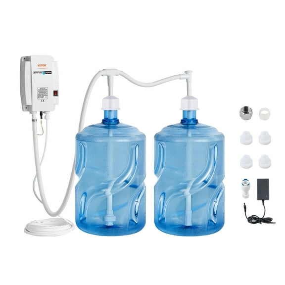 VEVOR Bottled Water Dispenser Pump System, 2x5 Gallon Dispensing System, Automatic Electric Water Dispenser, Double-Pipe Water Jug Pump,Compatible Use with Coffee/Tea Machine,Refrigerator,Ice Maker