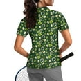 thumbnail image 2 of COEQINE St. Patrick's Day Women Short Sleeve Golf Shirts Moisture Wicking V Neck 1/4 Zip Golf Polo Shirt Lightweight Workout Sportswear Shamrock Rainbow and Wine Glass Print Athletic Tops, XL, 2 of 7