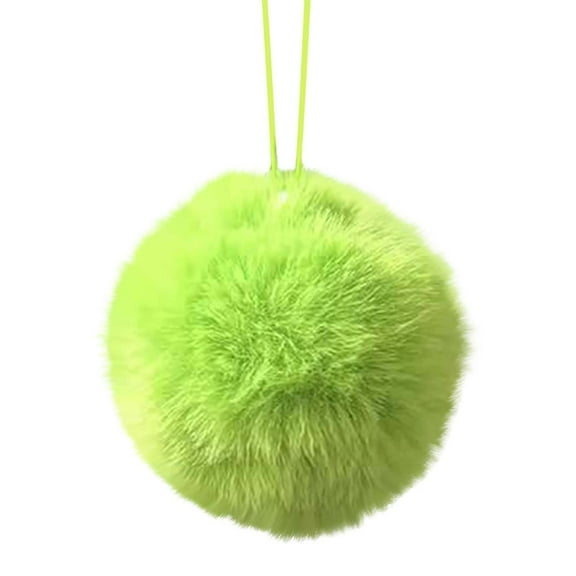 Christmas Tree,Furry Christmas Balls,Plastic Material,Festival Handmade Decoration ,Hanging Decorations for Thanksgiving Party Decoration,16 Pcs,Lime Green