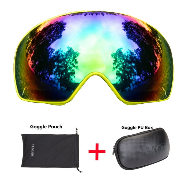 LELINTA Womens Skis, Snowboards & Accessories Goggles, for Skiing, Snowboarding, Motorcycling and Winter Sports - Anti-Fog and Helmet Compatible - OTG UV400 Protection