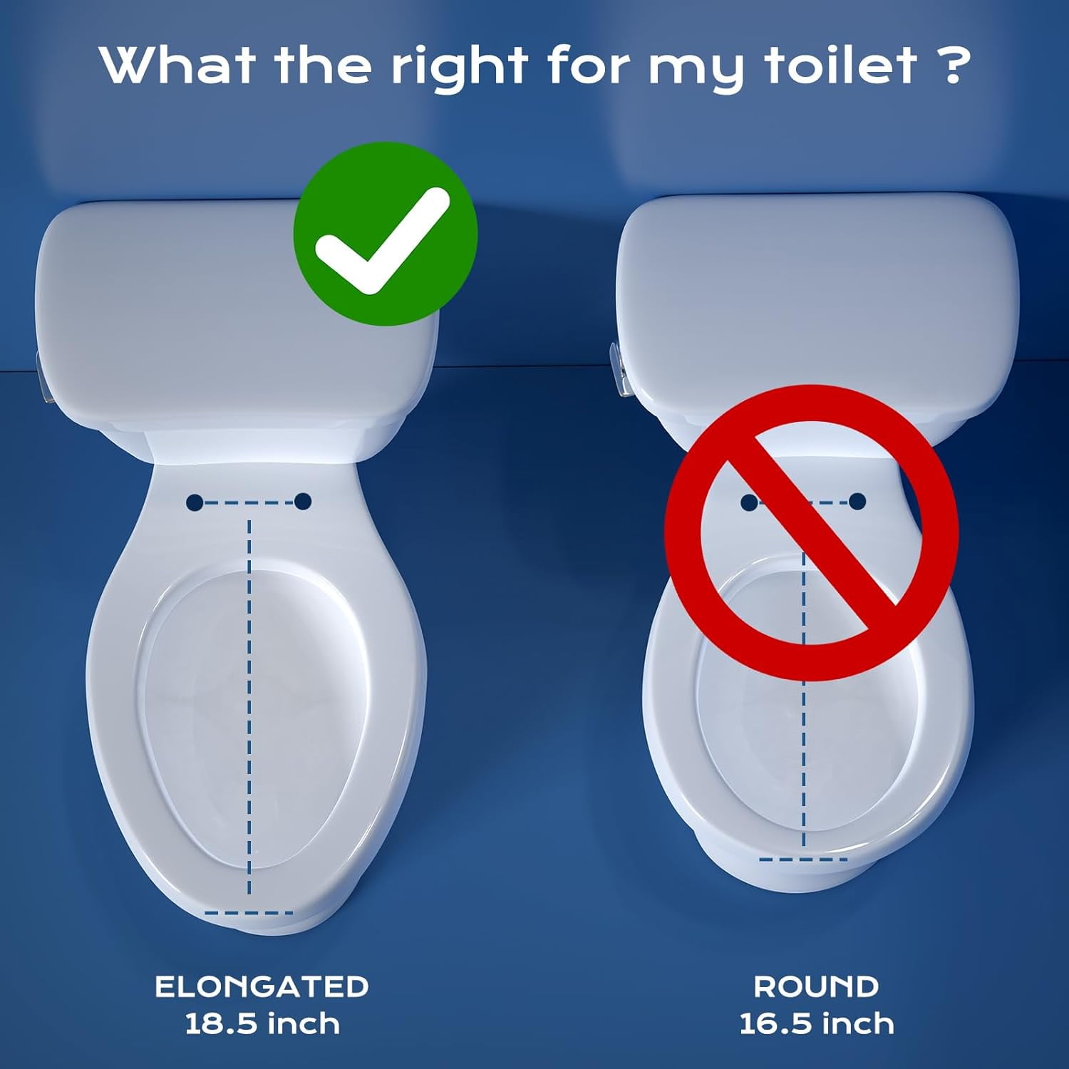 Elongated Bidet Toilet Seat with Quiet-Close, Non-Electric Bidet Toilet Seat with Self Cleaning Dual Nozzles, Fit Elongated Toilet Seat, White Bidet Attachment with Brass inlet
