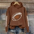 thumbnail image 2 of TrendOFT Game Day Hoodies for Women Football Graphic Long Sleeve Sweatshirt Football Season Pullover Tops Coffee M, 2 of 4