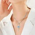 thumbnail image 4 of NWOKYZGH Sterling Silver Cross Necklace for Women Men Silver Plated Birthstone Necklaces CZ Silver Necklace for Easter or Christmas, 4 of 6