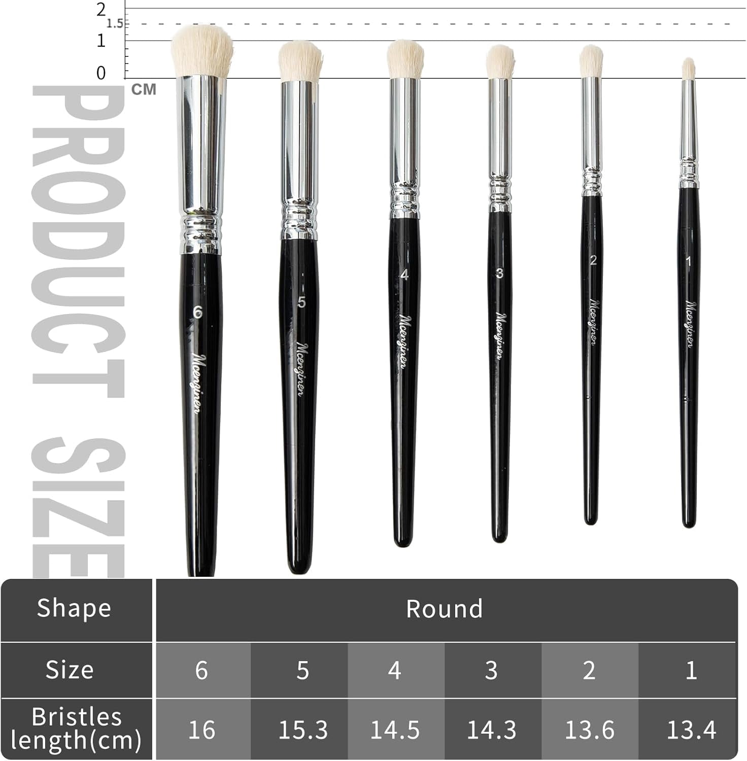 JJEAN-6 Pcs Micro Detail Paint Brushes Set, Miniature Painting Brushes for Fine Detailing Small Artist Acrlics,Oils, Watercolors,by Birch Wood Circular Grip, Nylon Bristles Copper Ferrule