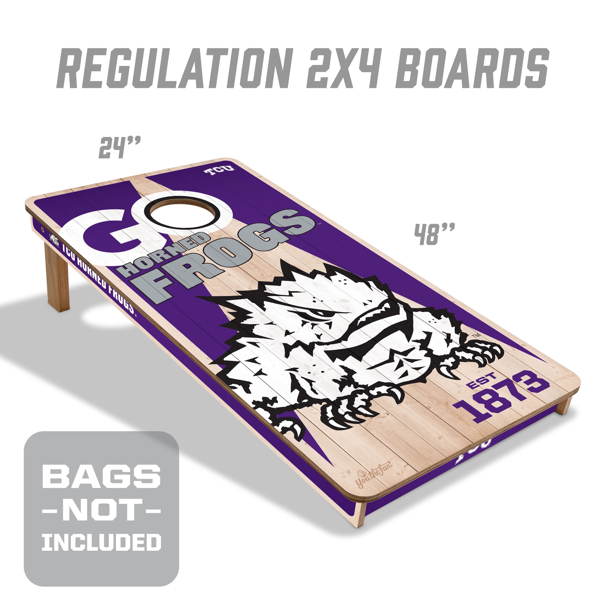 YouTheFan NCAA TCU Horned Frogs 2' x 4' Cornhole Game No Bags