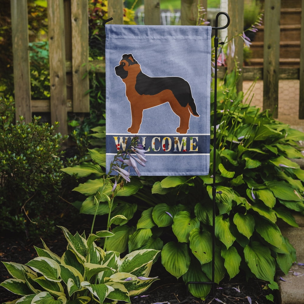 Black German Shepherd Mastiff Mix Welcome Garden Flag